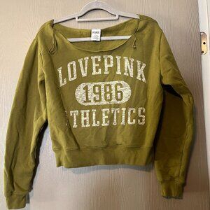 PINK Fleece-Lined Cropped Sweater – Size M (8–10) – Like New